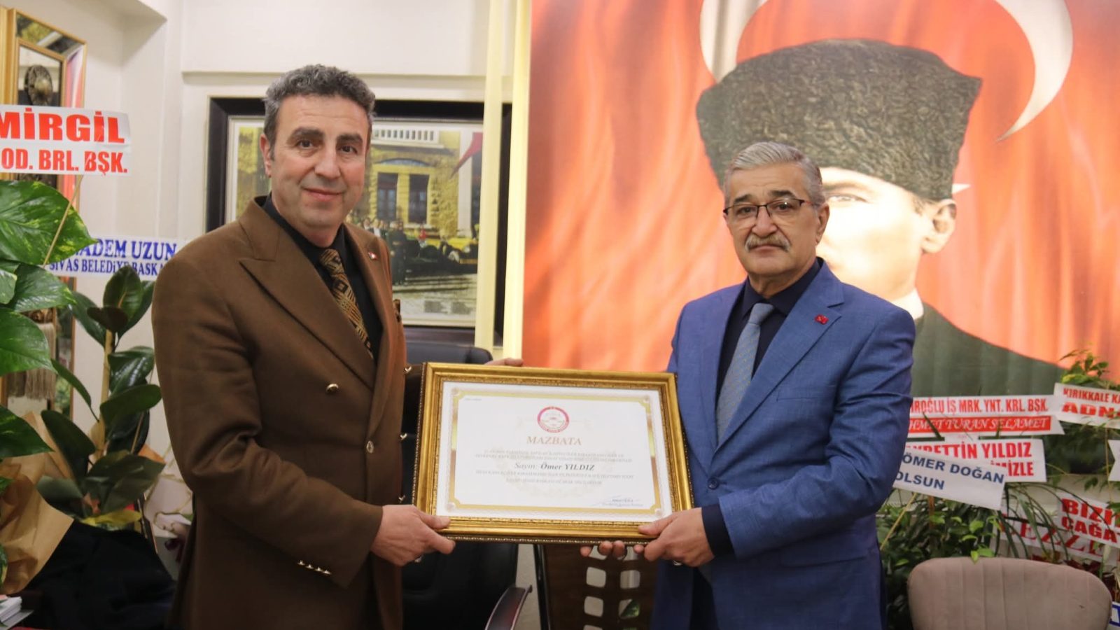 Sivas Esnaf ve Sanatkârlar Odaları Birliği’nden Tebrik Ziyareti