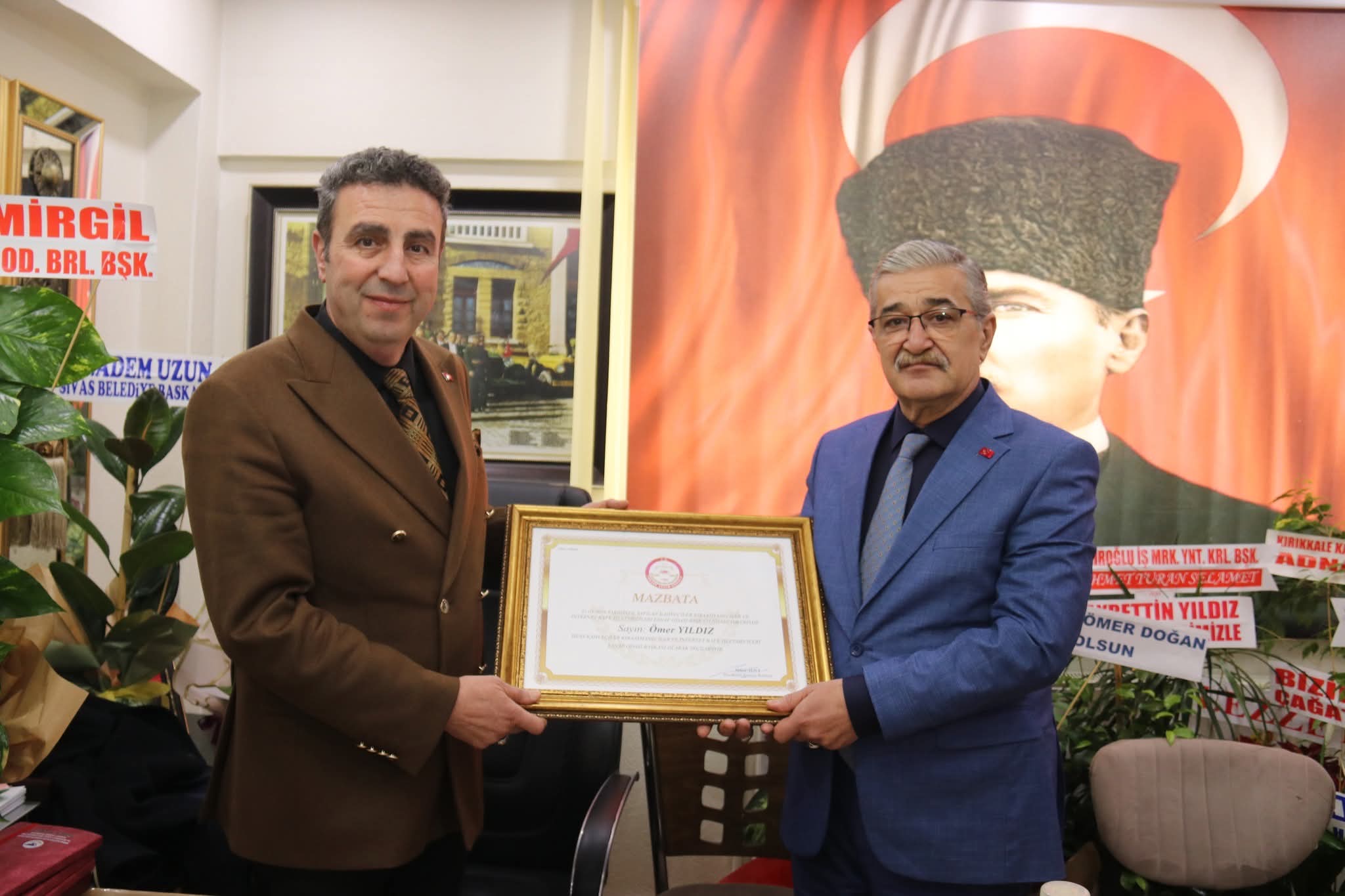 Sivas Esnaf ve Sanatkârlar Odaları Birliği’nden Tebrik Ziyareti